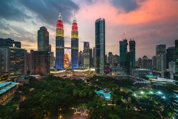 Fotobehang Hearts of Kuala Lumpur at Sunset © fakruljamil