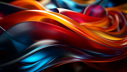 Abstract Colorful Wavy Background with Lines and Curves realistic wallpaper created with a generative ai technology