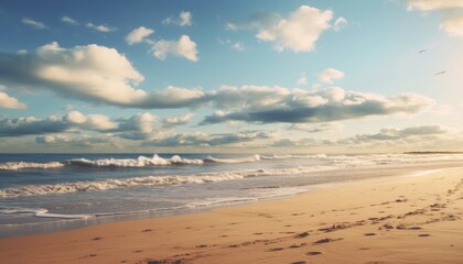 Sandy beach and ocean