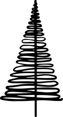 christmas tree line doodle