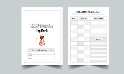 Breastfeeding Log Book Planner template layout