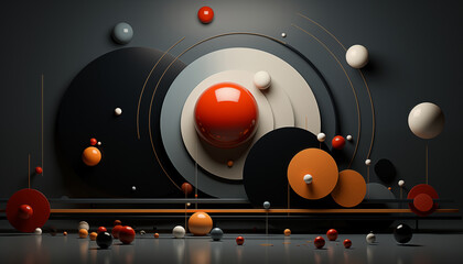 Abstract Colorful Balloons background realistic 3D render wallpaper created with ai generative technology