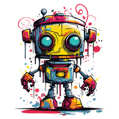 Graffiti Robot Clipart
