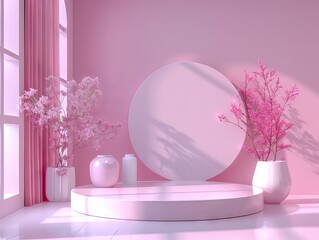  3D background products minimal podium scene with geometric platform