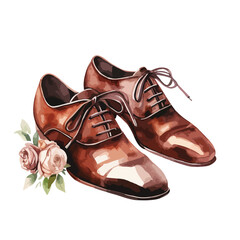 Groom Shoes Watercolor
