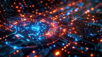 Fototapeta premium Futuristic electronic background.