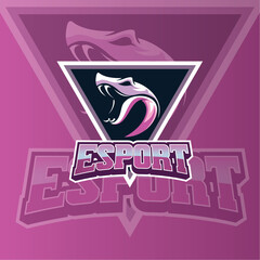 esport mascot logo design with snake head vector