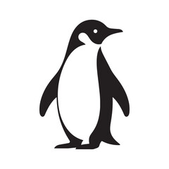 Effortless Elegance: Minimalist Penguin Silhouette - Embracing Simplicity and Sophistication in Clean Lines. penguin vector, penguin illustration. © Wolfe 