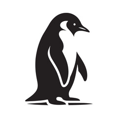 Effortless Elegance: Minimalist Penguin Silhouette - Embracing Simplicity and Sophistication in Clean Lines. penguin vector, penguin illustration.