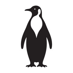 Effortless Elegance: Minimalist Penguin Silhouette - Embracing Simplicity and Sophistication in Clean Lines. penguin vector, penguin illustration.