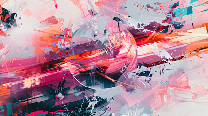 Abstract digital art explosion of color