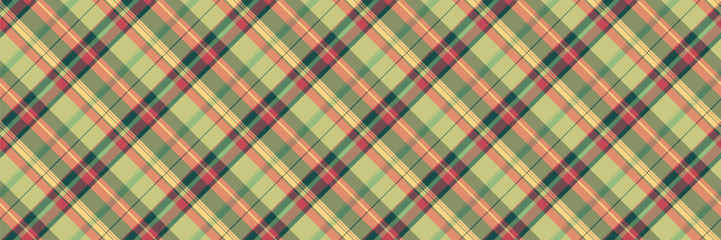 Seventies fabric pattern plaid, elementary check seamless vector. Exotic background textile tartan texture in orange and pastel colors.