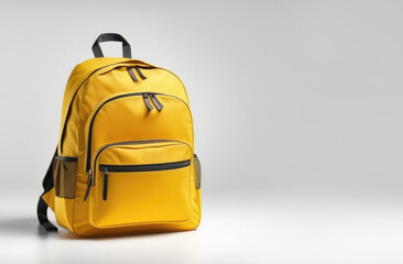One backpack on a empty  background with copyspace. Back to school concept. 
