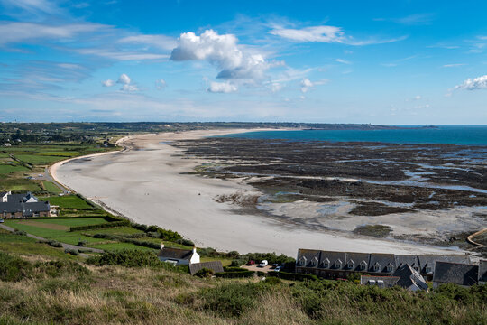 Low tide on St Ouen's Bay on the island of Jersey in the British Channel Islands,