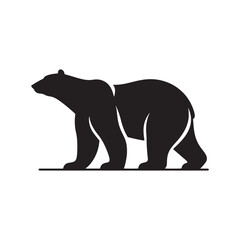 Arctic Serenity: Minimal Vector Polar Bear Silhouette - Capturing the Grace and Majesty of the North's Iconic Creature. polar bear illustration, polar bear vector.