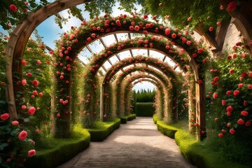 archway in the park generated by AI technology