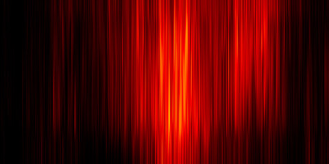 Abstract futuristic background. Red, orange and black motion blur lines set against a black background. Flashes of light. Neon glow. Sci fi concept. Technology and innovation background. 