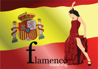 Beautiful young woman dancing flamenco.