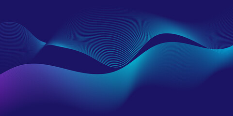 Abstract blue blend digital wave lines and technology background. Minimal carve wavy white and blue flowing wave lines and glowing moving lines. Futuristic technology and sound wave lines background