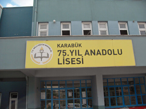 Karabuk, Turkey, March, 24, 2007,  75th year anadolu high school (Turkish: 75. yil anadolu lisesi)