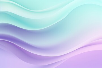 Obraz premium Soft Mint to Lilac abstract fluid gradient design, curved wave in motion background for banner, wallpaper, poster, template, flier and cover