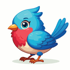 cute small bird vector on white background.