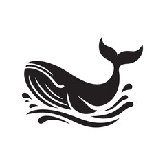 Ocean Majesty: Vector Whale Silhouette - Capturing the Grandeur and Grace of Earth's Largest Marine Mammals. whale illustration, whale vector. © Wolfe 