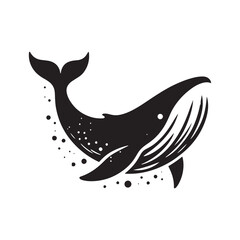 Ocean Majesty: Vector Whale Silhouette - Capturing the Grandeur and Grace of Earth's Largest Marine Mammals. whale illustration, whale vector. © Wolfe 