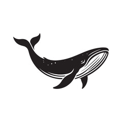 Ocean Majesty: Vector Whale Silhouette - Capturing the Grandeur and Grace of Earth's Largest Marine Mammals. whale illustration, whale vector.