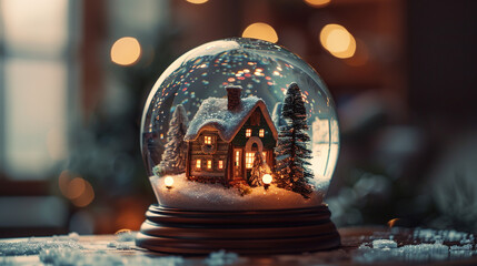 Crafting DIY snow globes with miniature winter scenes, capturing the magic of the season in a glass jar.