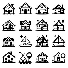 set of house icons