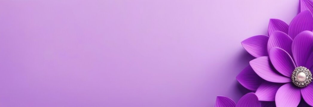 Background with flowers. Purple flowers banner