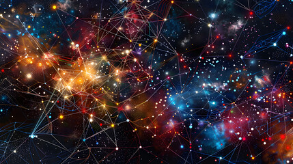 Obraz premium Abstract network connections in space