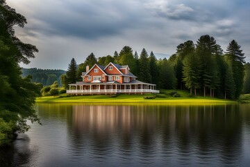 Fototapeta premium house on the lake