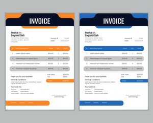 Minimal invoice template vector design