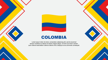 Colombia Flag Abstract Background Design Template. Colombia Independence Day Banner Wallpaper Vector Illustration. Colombia Background