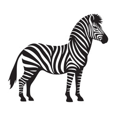 Vector Zebra Silhouette - Embracing the Grace and Beauty of Africa's Iconic Striped Equine. Zebra illustration, Zebra vector.