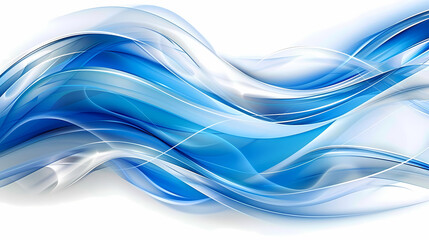 Obraz premium Abstract Blue Waves on White Background