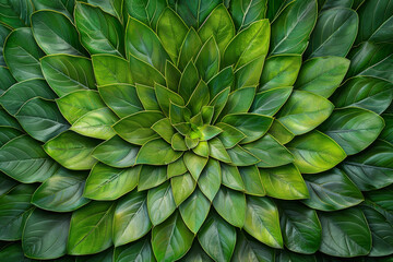 Lush Green Foliage Pattern - Symmetrical Nature Background