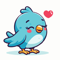 Obraz premium cute love bird vector on white background.