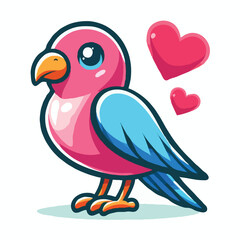 Fototapeta premium cute love bird vector on white background.