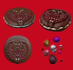 Happy Easter, greeting card design elements, 3d Easter eggs, 3d 