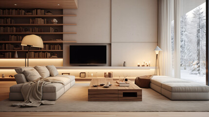 Conceptual modern living room