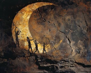 Ancient cave paintings of solar eclipses tell tales of celestial ceremonies with lunar shadows dancing across epochs