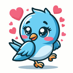 Fototapeta premium cute love bird vector on white background.