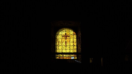 Stained glass window in the Church and Convent of Santo Domingo de Guzman in Oaxaca, Mexico