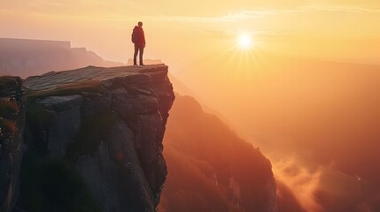 solo traveler standing on a cliff's edge