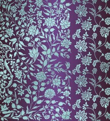 wedding card design, traditional paisley floral pattern , royal India	