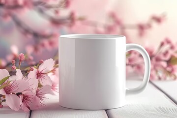 Obraz na płótnie Canvas Free PSD ceramic mug with flowers.blank template for your design 