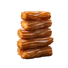 A cinnamon sugar churro isolated on transparent background, png